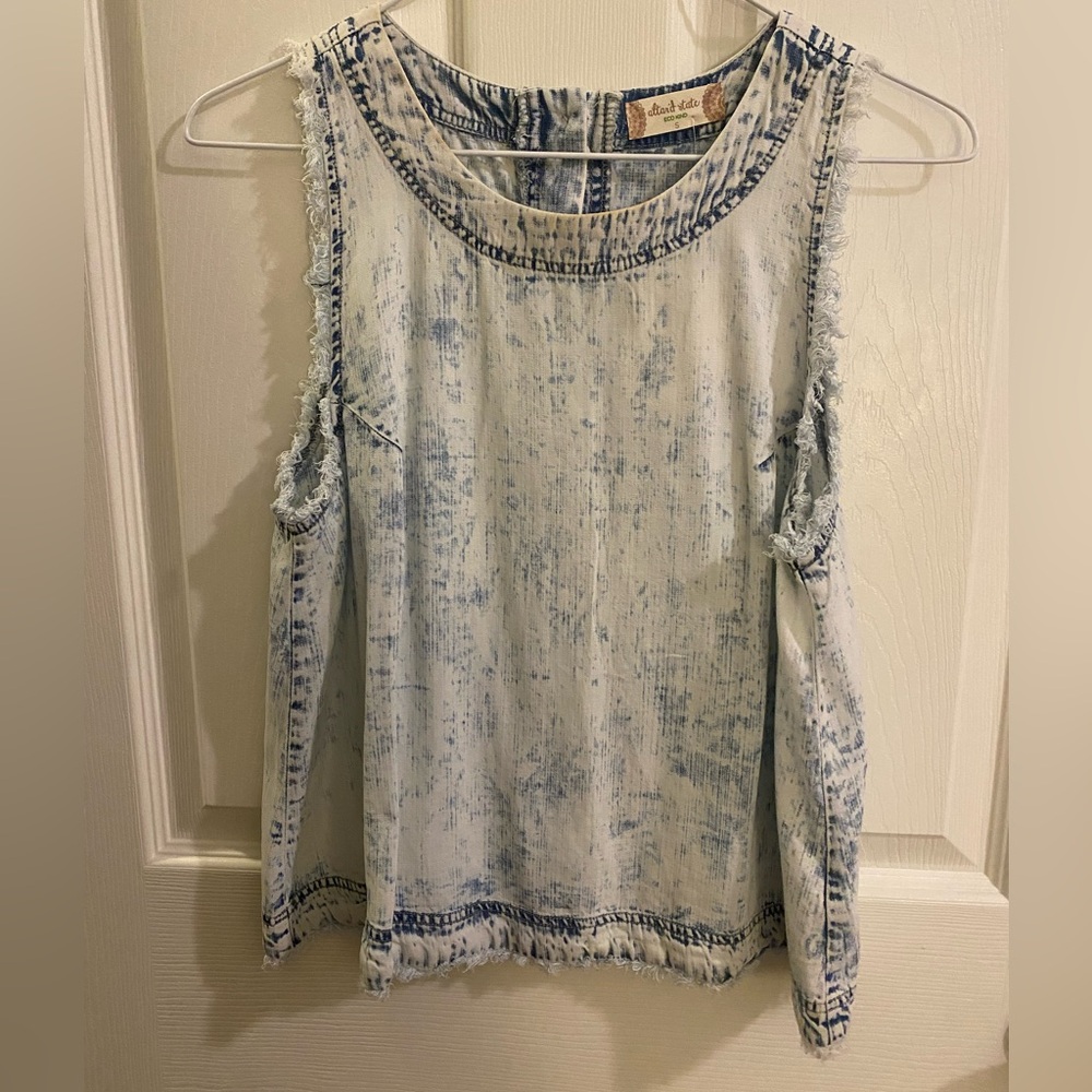 Blue Acid Wash denim Tank Top